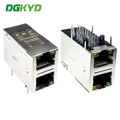 Stackable RJ45 Connector With Gigabit Interface And Multi Port Connector DGKYD21Q403AB2A5DP068(POE+)