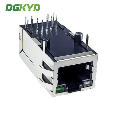 RJ45 Single Port Filter Network Connector With Light And Shielding PBT DGKYD411Q008DF3A1D