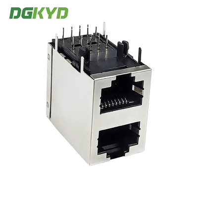 RJ45 Multi Port Shielded Connector Without Light Strip Shielding Stacked Type DGKYD59212188GWA1DY1EG