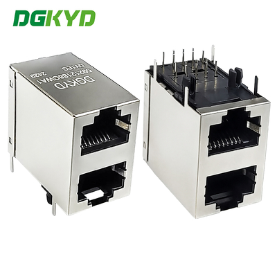 RJ45 Multi Port Shielded Connector Without Light Strip Shielding Stacked Type DGKYD59212188GWA1DY1EG