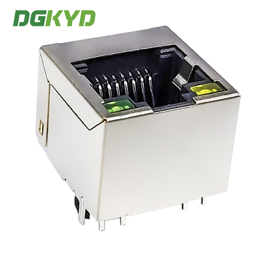 RJ45 Without Transformer Network Port Socket 8P8C With LED Direct Insertion Vertical RJ45 DGKYD52A1188AB1A6D1Y1143