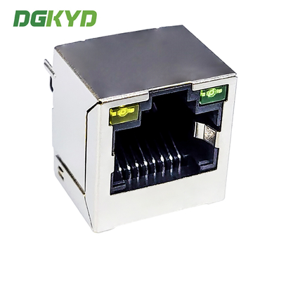 RJ45 Without Transformer Network Port Socket 8P8C With LED Direct Insertion Vertical RJ45 DGKYD52A1188AB1A6D1Y1143