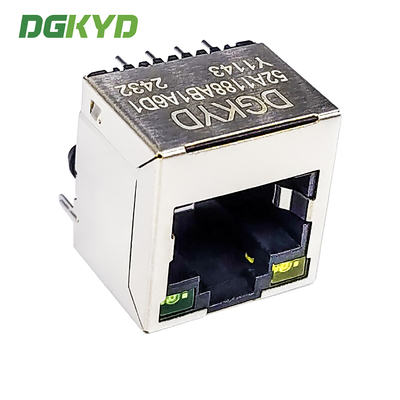 RJ45 Without Transformer Network Port Socket 8P8C With LED Direct Insertion Vertical RJ45 DGKYD52A1188AB1A6D1Y1143