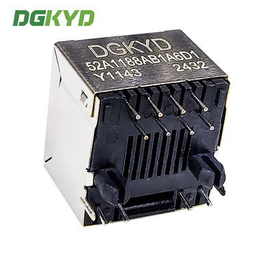 RJ45 Without Transformer Network Port Socket 8P8C With LED Direct Insertion Vertical RJ45 DGKYD52A1188AB1A6D1Y1143