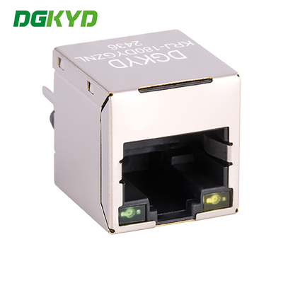 KRJ-180DYGZNL Vertical RJ45 Connector , RJ45 Ethernet Connector With Internal Magnetic Transformer