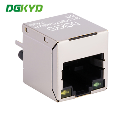 RJ45 Network Connector With Transformer , 180 Degree Gigabit Communication Interface DGKYD511Q070AB2A8D
