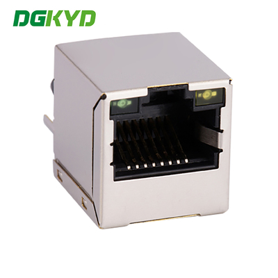 RJ45 Network Connector With Transformer , 180 Degree Gigabit Communication Interface DGKYD511Q070AB2A8D