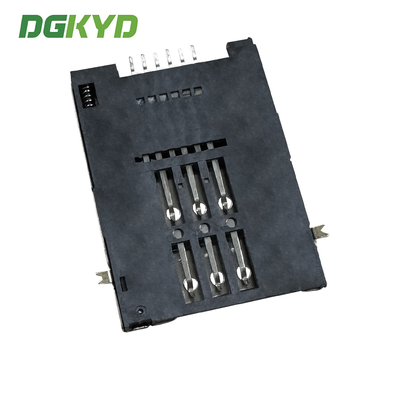SIM Card Holder PUSH 6P SMT H1.8 Full Mount Telephone Card Holder DGKYDSIM18H6A6A2Y3WS286
