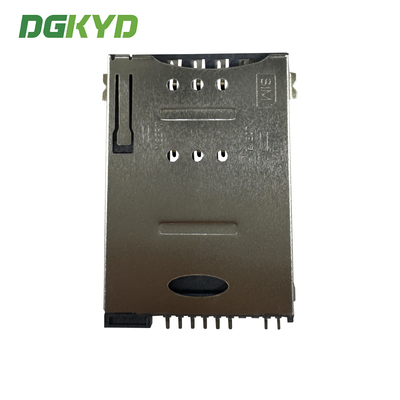 SIM Card Holder PUSH 6P+2 SMT Pillarless Telephone Card Holder DGKYDSIM18H62W6A2Y3WS286