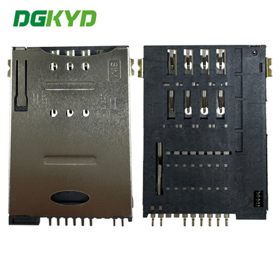 SIM Card Holder PUSH 6P+2 SMT Pillarless Telephone Card Holder DGKYDSIM18H62W6A2Y3WS286
