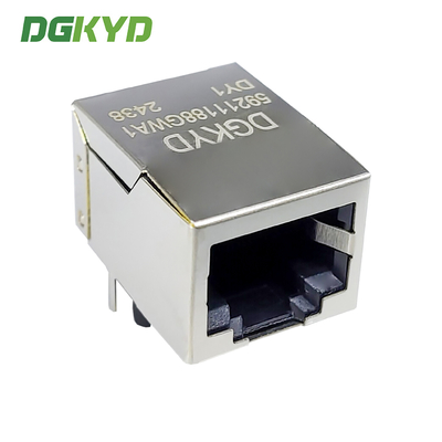 RJ45 Connector 59 Series Single Port Socket 8P8C Without Filter 90 Degree Horizontal Network Port DGKYD59211188GWA1DY1