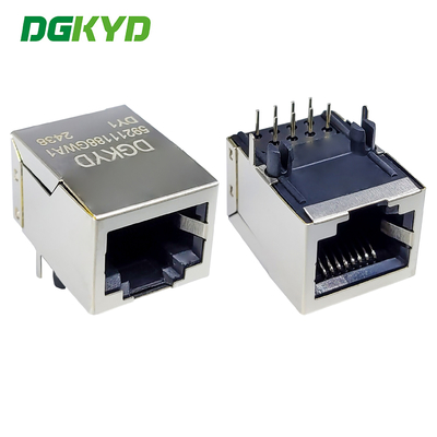 RJ45 Connector 59 Series Single Port Socket 8P8C Without Filter 90 Degree Horizontal Network Port DGKYD59211188GWA1DY1