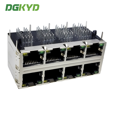 RJ45 Connector Multi Port 2X4 Socket 8P10C Connector Gigabit Modular Block Interface DGKYD24Q042DB2A5D068