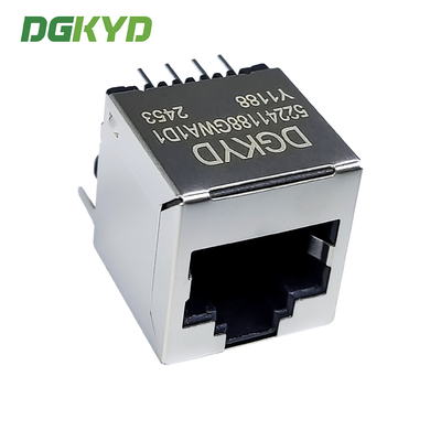 RJ45 Vertical Connector With 180 Degree Ethernet Port, 8P8C With Light And Shielding DGKYD52241188GWA1D1Y1188