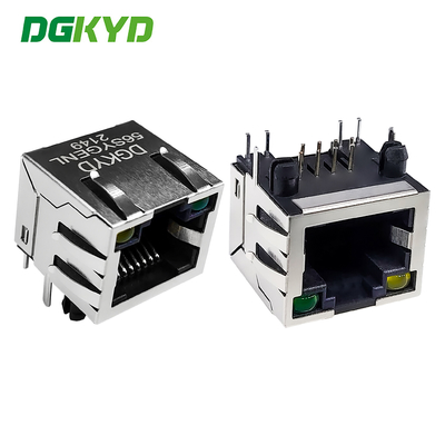 RJ45 connector 8P8C 56 single port with light and shielding network interface DGKYD-56SYGENL