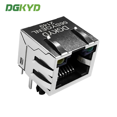 RJ45 connector 8P8C 56 single port with light and shielding network interface DGKYD-56SYGENL
