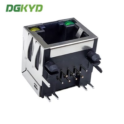 RJ45 connector 8P8C 56 single port with light and shielding network interface DGKYD-56SYGENL