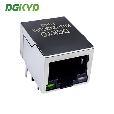 RJ45 network interface with LED light Gigabit Ethernet connector horizontal socket KRJ-329GGONL