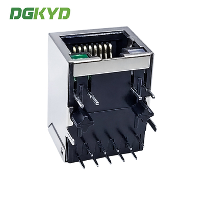 RJ45 network interface with LED light Gigabit Ethernet connector horizontal socket KRJ-329GGONL