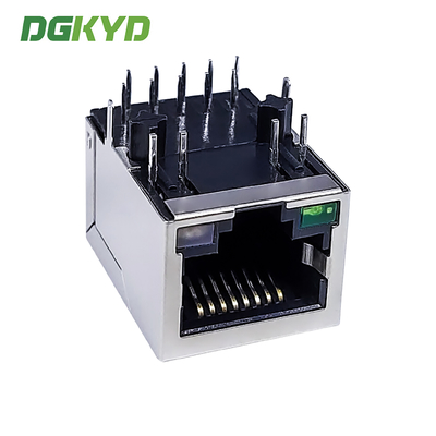 RJ45 network interface with LED light Gigabit Ethernet connector horizontal socket KRJ-329GGONL
