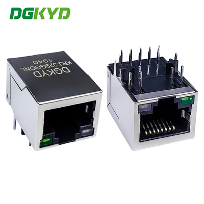 RJ45 network interface with LED light Gigabit Ethernet connector horizontal socket KRJ-329GGONL