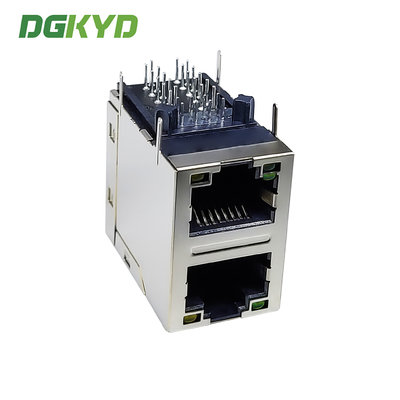RJ45 multi port connector 6U Gigabit filter 2X1 modular block socket RJ45 network port connector DGKYD21Q042AB2A2D057