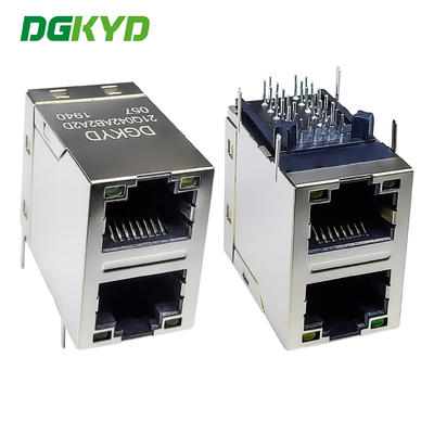 RJ45 multi port connector 6U Gigabit filter 2X1 modular block socket RJ45 network port connector DGKYD21Q042AB2A2D057