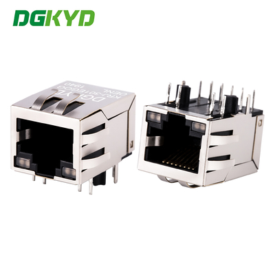 Dual color lamp horizontal network port KRJ-301EGOGOENL Gigabit RJ45 communication connector with lamp and spring clip