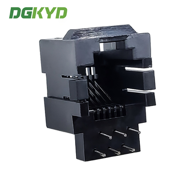 RJ11 Bottom Socket Zero Degree Network Port Socket Black 6P6C Without Filter DGKYD01166IWW1DB1057