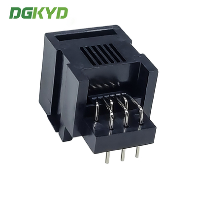 RJ11 Bottom Socket Zero Degree Network Port Socket Black 6P6C Without Filter DGKYD01166IWW1DB1057