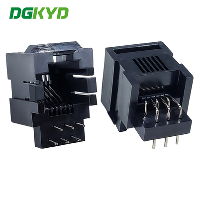 RJ11 Bottom Socket Zero Degree Network Port Socket Black 6P6C Without Filter DGKYD01166IWW1DB1057