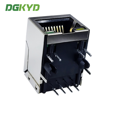 RJ45 Ethernet Port Connector Flat Pin 6U Interface With Shield 8P8C DGKYD59211188AB2A1DB4