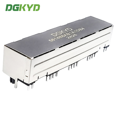 Four Port RJ45 90 Degree Straight Plug Connector 8P8C With Light Gold-plated 6U Modular Socket DGKYD561488AB1A1DB4
