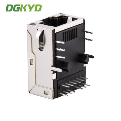 Height 11.3mm 12 Pins GIGABIT RJ45 MAGNETIC JACK MAGNETICS ACC. TO IEEE802.3af FOR PSE RJ45 female socket interface 6U Ethernet connector DGKYD811Q008FJ1A1D057