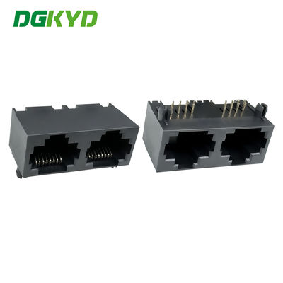 Network RJ45 female socket full plastic network port connector 8P8C dual port DGKYD561288IWA1DY1