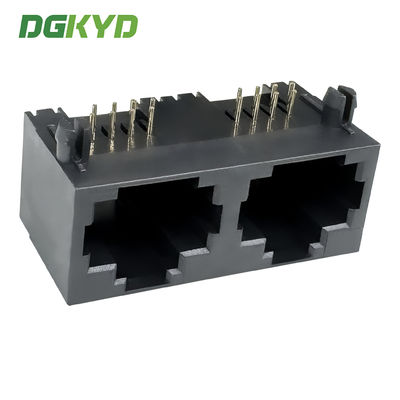 Network RJ45 female socket full plastic network port connector 8P8C dual port DGKYD561288IWA1DY1