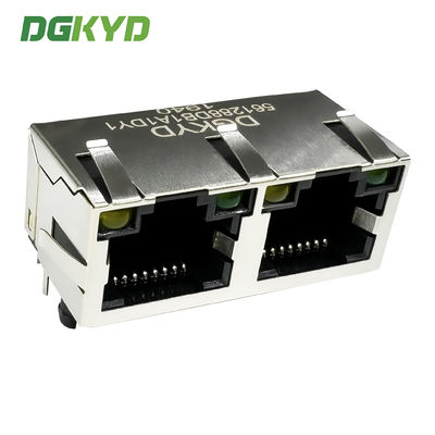 RJ45 horizontal interface 8P8C with light, shielding spring, round needle mesh port DGKYD561288DB1A1DY1