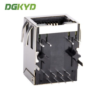 PCB Network RJ45 Modular Jack With Filter , LED Tab Down Side Entry  Ethernet Socket RJ45 Network Interface 100Mbps Connector KRJ-1012GYENL