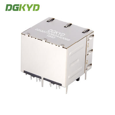 Shield 2X2 Double Deck 4 Port 1000M Cat6 RJ45 Modular Jack With Ethernet Filter DGKYD22Q077DB2A4D068