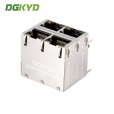 Shield 2X2 Double Deck 4 Port 1000M Cat6 RJ45 Modular Jack With Ethernet Filter DGKYD22Q077DB2A4D068
