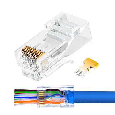 8P8C RJ45 Connector 8-Core Gold-Plated Nickel 100/CAN