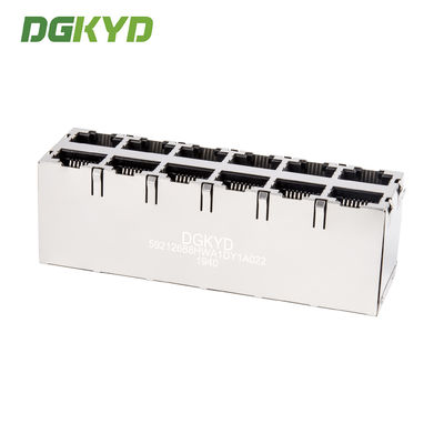 RJ45 multi port female connector 2X6 network interface socket DGKYD59212688HWA1DY1A022