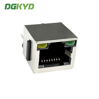 RJ45 vertical network socket 8P8C with ear round pin industrial network port DGKYD52TE1188AB1A1D20Y1