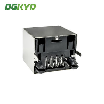 RJ45 vertical connector without light strip shielding 6U flat pin interface DGKYD52T1188GWA1D20B4