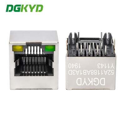 RJ45 8P8C Shielded Strip Light Connector Vertical Mesh Socket Single Port Connector DGKYD52A1188AB1A3DY1143