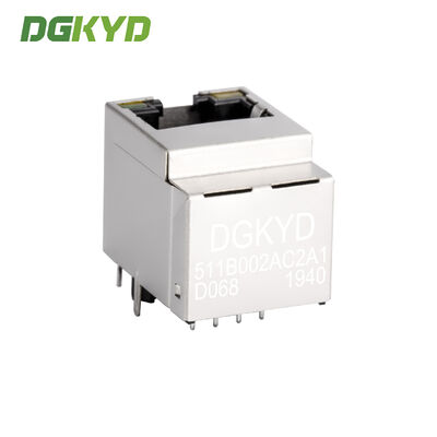 Metal Shielded 180 Degree Top Entry RJ45 Magnetics Ethernet Connector RJ45 network connector with notch, 100Mbps filter DGKYD511B002AC2A1D068