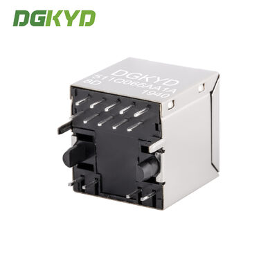 Vertical RJ45 connector 180 degree straight insertion gigabit integrated filter DGKYD511Q066AA1A8D