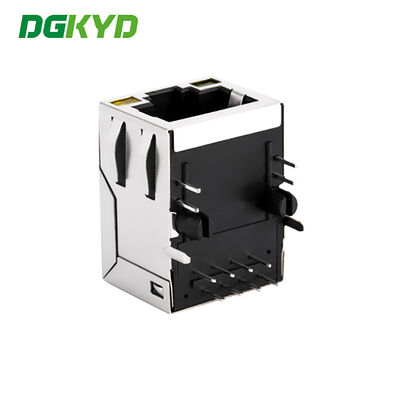 Side Entry RJ45 Magnetics Jack with LED for 100Mb Ethernet Applications KRJ-H001YGENL