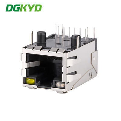 PA66 RJ45 Connector 25.8mm RJ45 Jack with 6U Gold Plating Shielded PCB Ethernet Connector