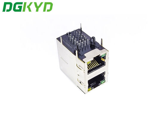 2 Port Rj45 Shielded Jack With Magnetic Right Angle Tilt Mounting
